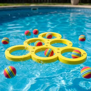 Toss Ball Ring Pool Game Water Activity