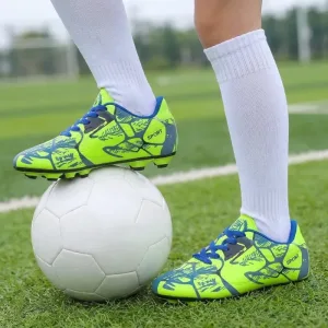 Lightweight Colourful Lace-Up Soccer Shoes Non-Slip Football Cleat Sneakers for Kids